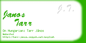 janos tarr business card